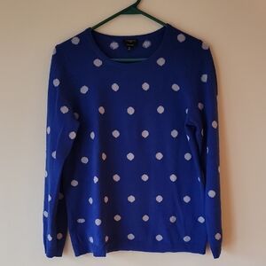 Talbots Royal Cashmere Sweater with Dots